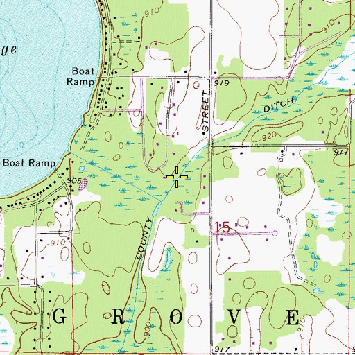 Topographic Map of County Ditch Number Nineteen, MN