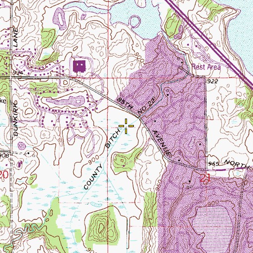 Topographic Map of County Ditch Number Twentytwo, MN