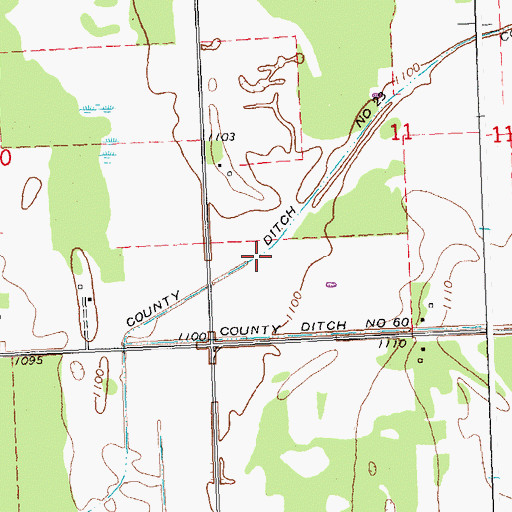 Topographic Map of County Ditch Number Twentythree, MN