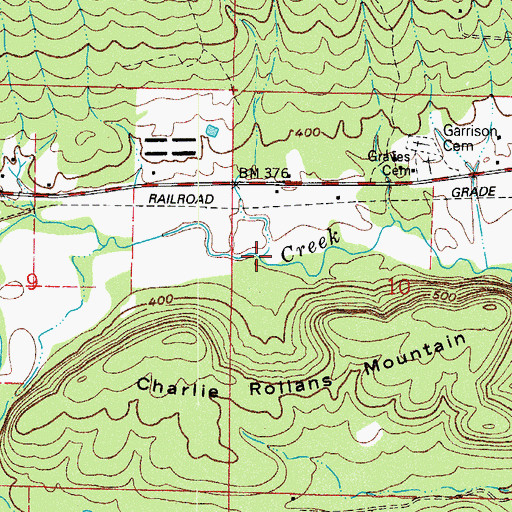 Topographic Map of Rocky Branch, AR