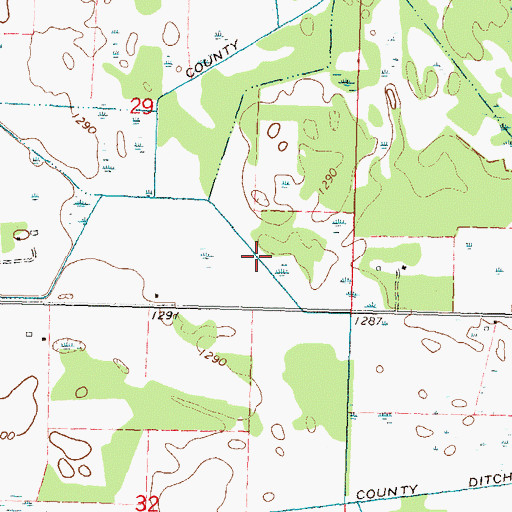 Topographic Map of County Ditch Number Thirtysix, MN