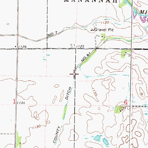 Topographic Map of County Ditch Number Fortyone, MN