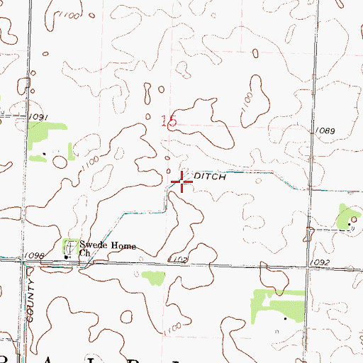 Topographic Map of County Ditch Number Fortyfive, MN