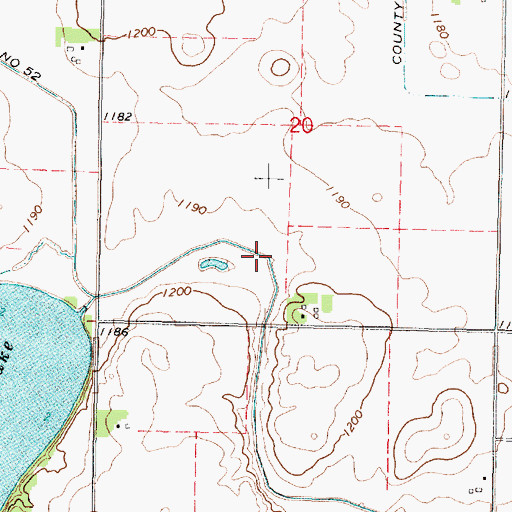 Topographic Map of County Ditch Number Fiftytwo, MN