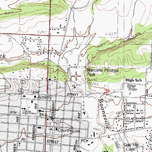 Topographic Map of Marcelle Phillips Park, AR