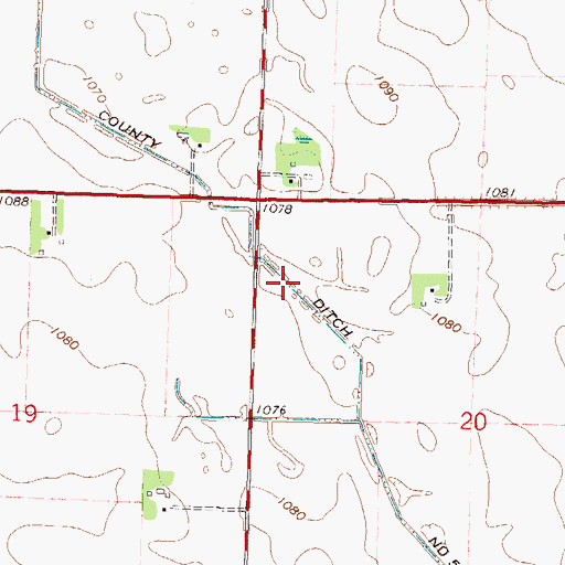 Topographic Map of County Ditch Number Fiftysix, MN