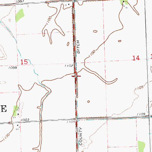 Topographic Map of County Ditch Number Fiftyeight, MN