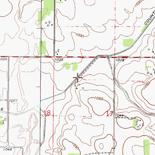 Topographic Map of County Ditch Number Six, MN
