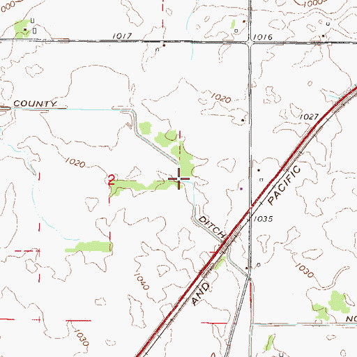 Topographic Map of County Ditch Number Sixty, MN