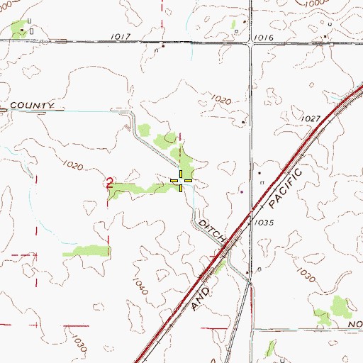 Topographic Map of County Ditch Number Sixty, MN