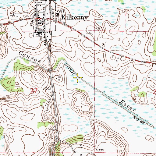 Topographic Map of County Ditch Number Sixtysix, MN