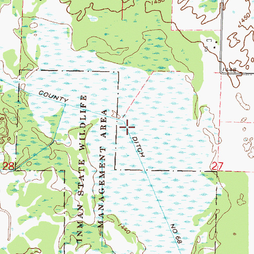 Topographic Map of County Ditch Number Sixtyeight, MN