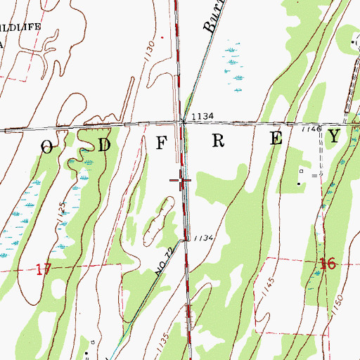 Topographic Map of County Ditch Number Seventytwo, MN