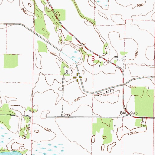 Topographic Map of County Ditch Number Seventyeight, MN