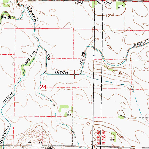 Topographic Map of County Ditch Number Eightynine, MN