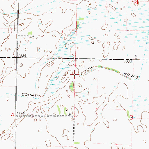 Topographic Map of County Ditch Number B Five, MN