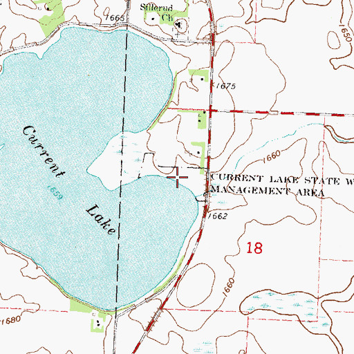 Topographic Map of Current Lake State Wildlife Management Area, MN