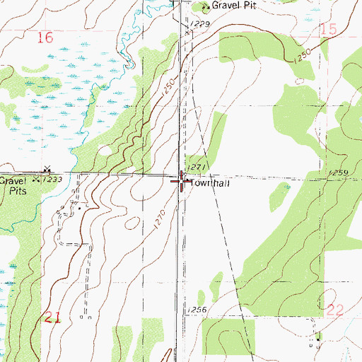 Topographic Map of Daggett Brook Town Hall, MN