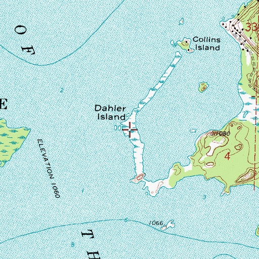 Topographic Map of Dahler Island, MN
