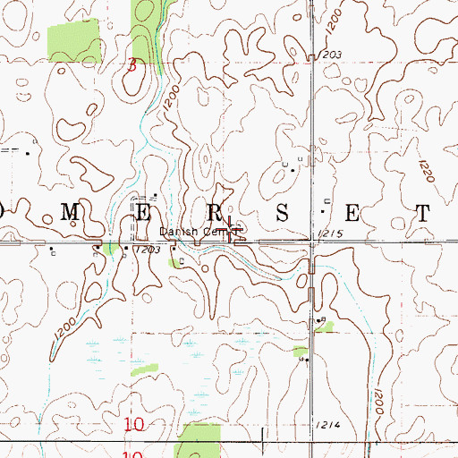 Topographic Map of Danish Cemetery, MN