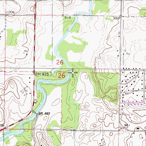 Topographic Map of Deer Creek, MN