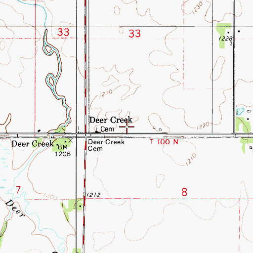 Topographic Map of Deer Creek Valley Church, MN