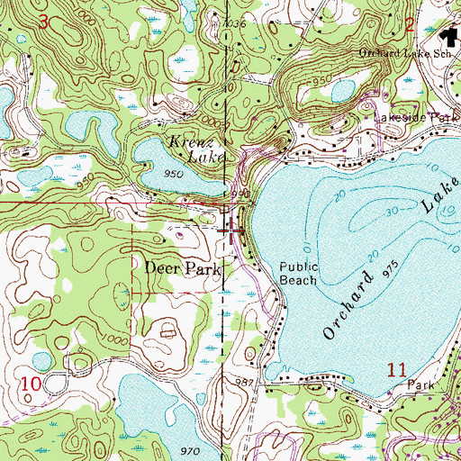 Topographic Map of Deer Park, MN