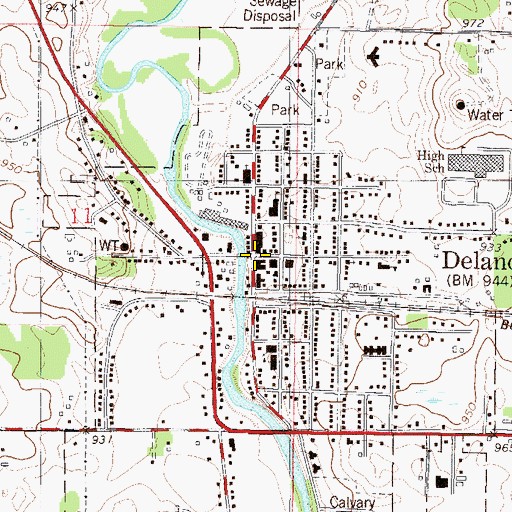 Topographic Map of Delano, MN
