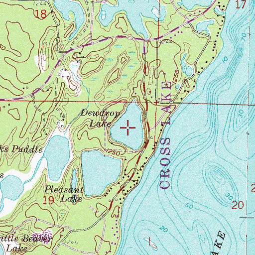 Topographic Map of Dewdrop Lake, MN