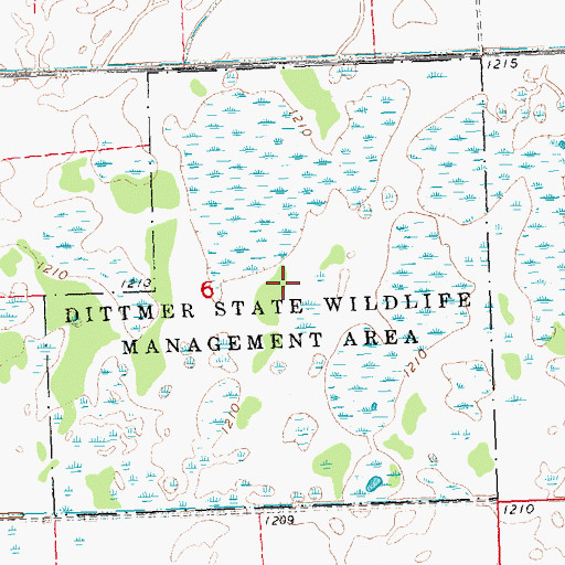 Topographic Map of Dittmer State Wildlife Management Area, MN