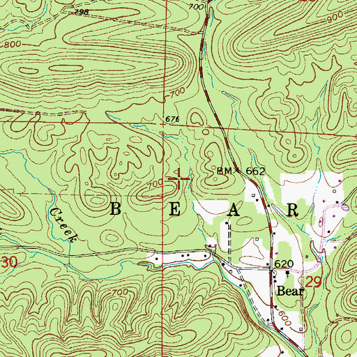 Topographic Map of Township of Bear (historical), AR