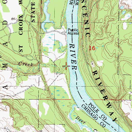 Topographic Map of Dry Creek, MN