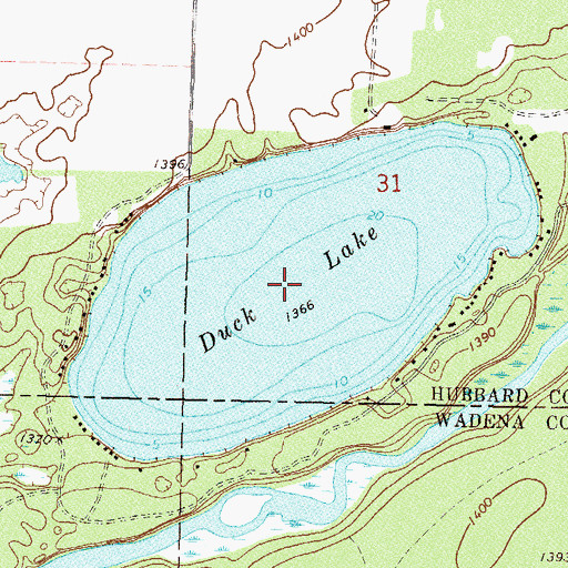 Topographic Map of Duck Lake, MN