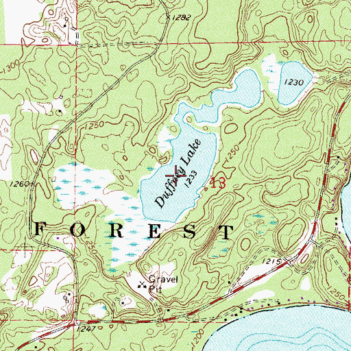 Topographic Map of Duffney Lake, MN