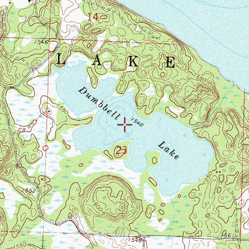 Topographic Map of Dumbbell Lake, MN