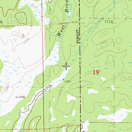 Topographic Map of East Branch Hay Creek, MN
