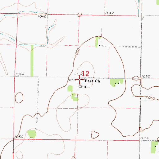 Topographic Map of East Church, MN