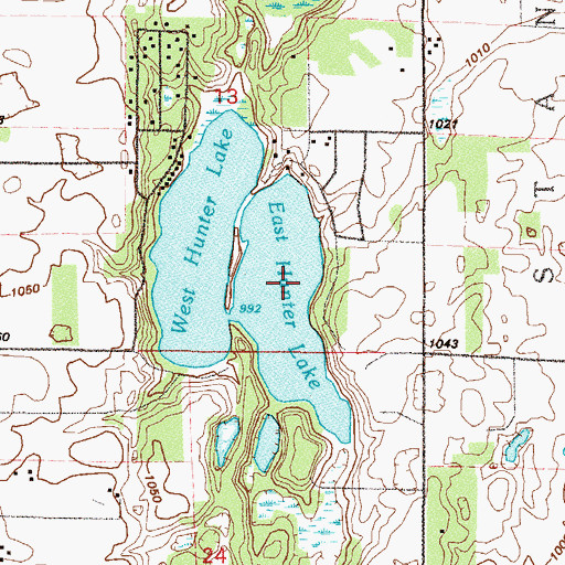 Topographic Map of East Hunter Lake, MN