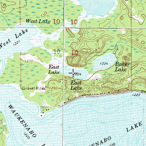Topographic Map of East Lake, MN