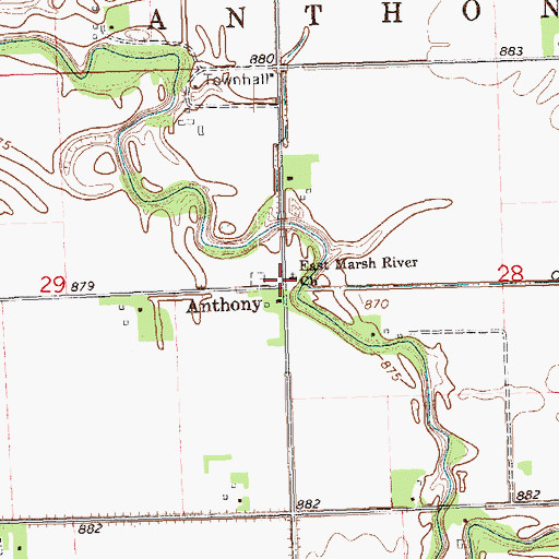 Topographic Map of East Marsh River Church, MN
