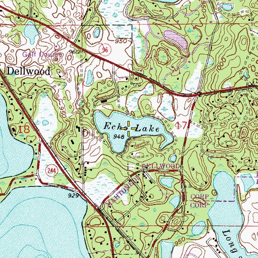 Topographic Map of Echo Lake, MN