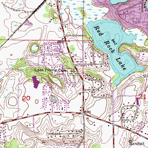 Topographic Map of Eden Prairie Cemetery, MN