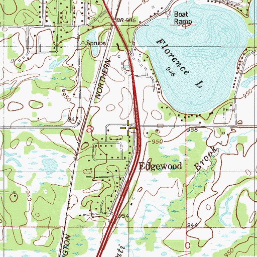 Topographic Map of Edgewood, MN