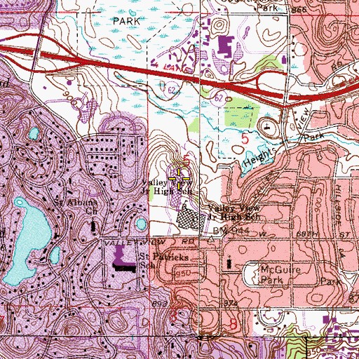 Topographic Map of Edina High School, MN