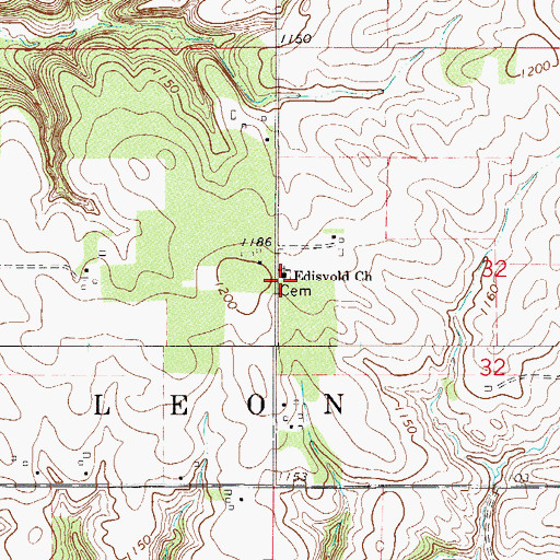 Topographic Map of Edisvold Church, MN