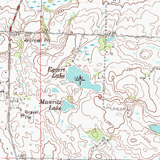 Topographic Map of Eggert Lake, MN