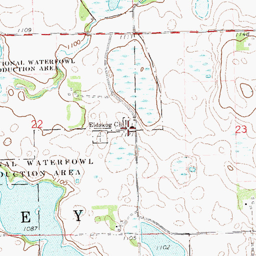 Topographic Map of Eidskog Church, MN