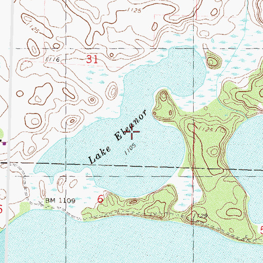 Topographic Map of Lake Eleanor, MN