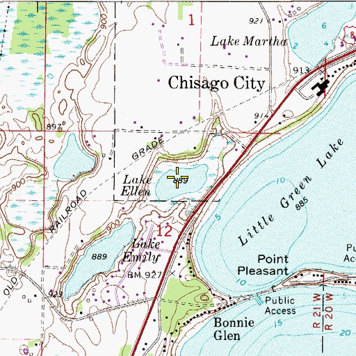 Topographic Map of Lake Ellen, MN