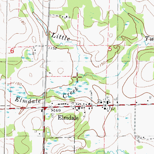 Topographic Map of Elmdale Creek, MN